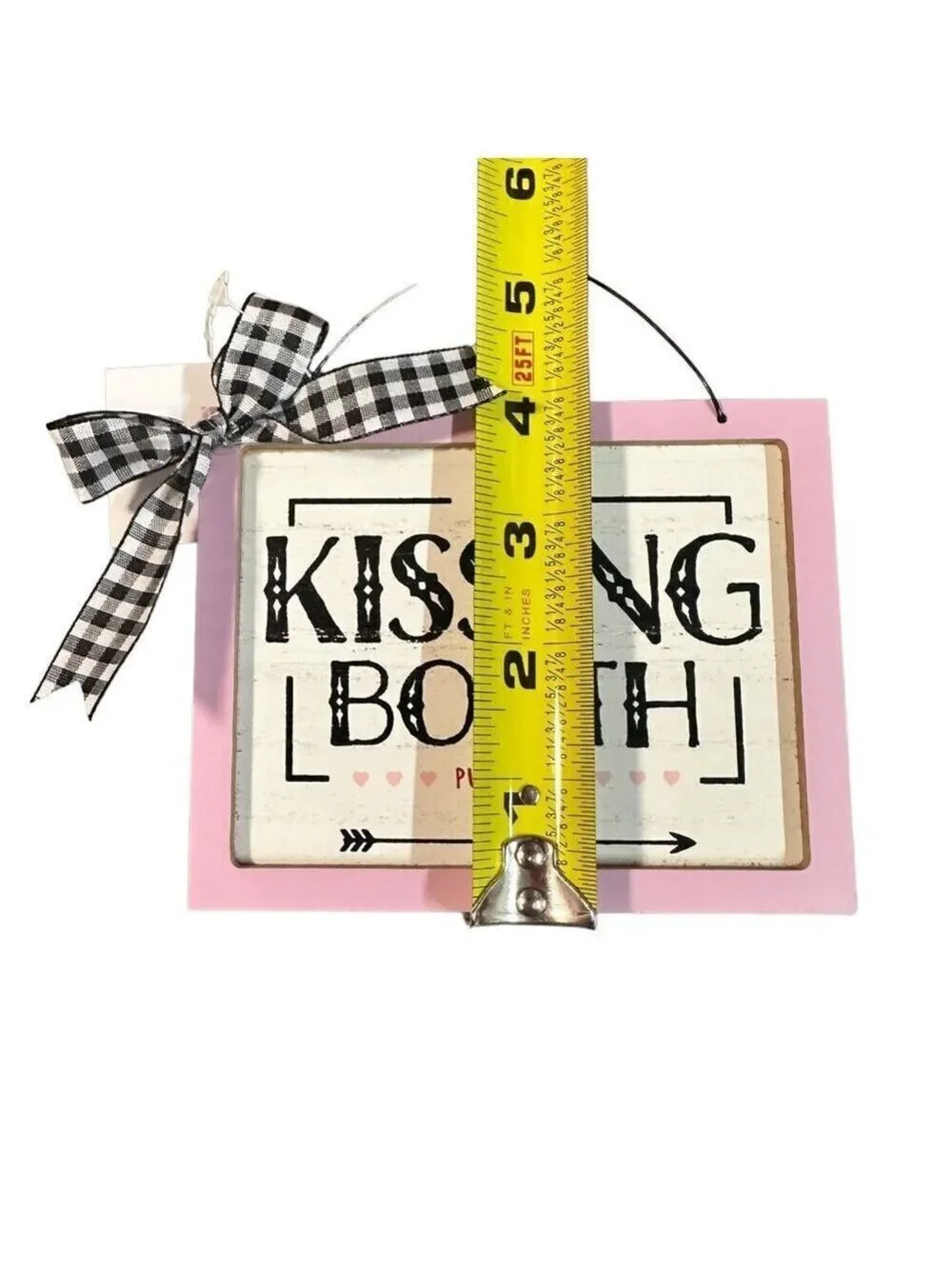 Valentines Day Mini Sign Pink Kissing Booth Farmhouse Tiered Tray Decor Holiday